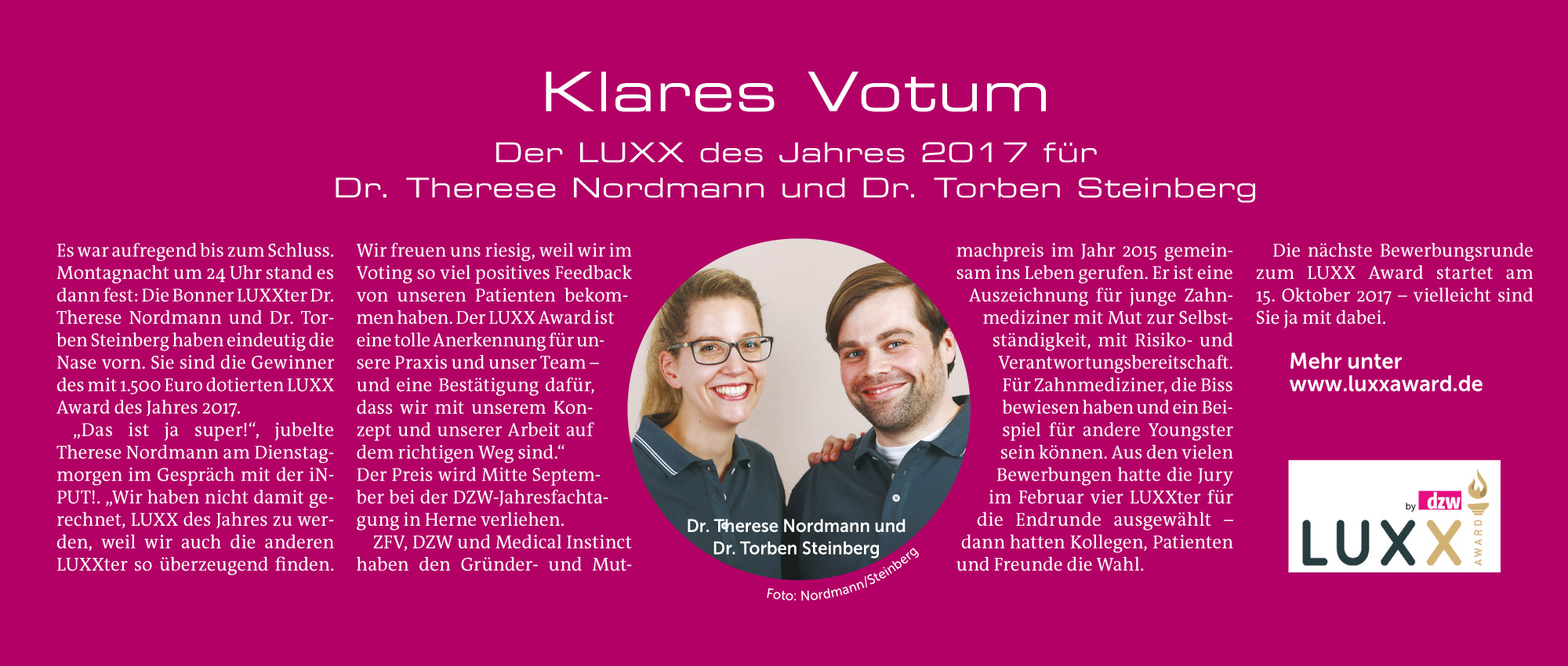 Zahnarztpraxis  Dr. Therese Nordmann und Dr. Torben Steinberg